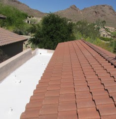 Picture of a recent tile roofing project for a Phoenix commercial client