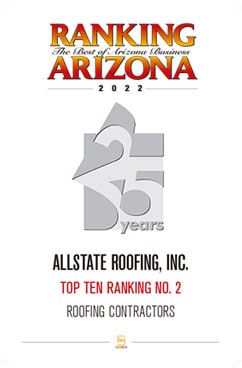 ranking arizona award Allstate Roofing Inc Top Ten Ranking No. 2 Roofing Contractors