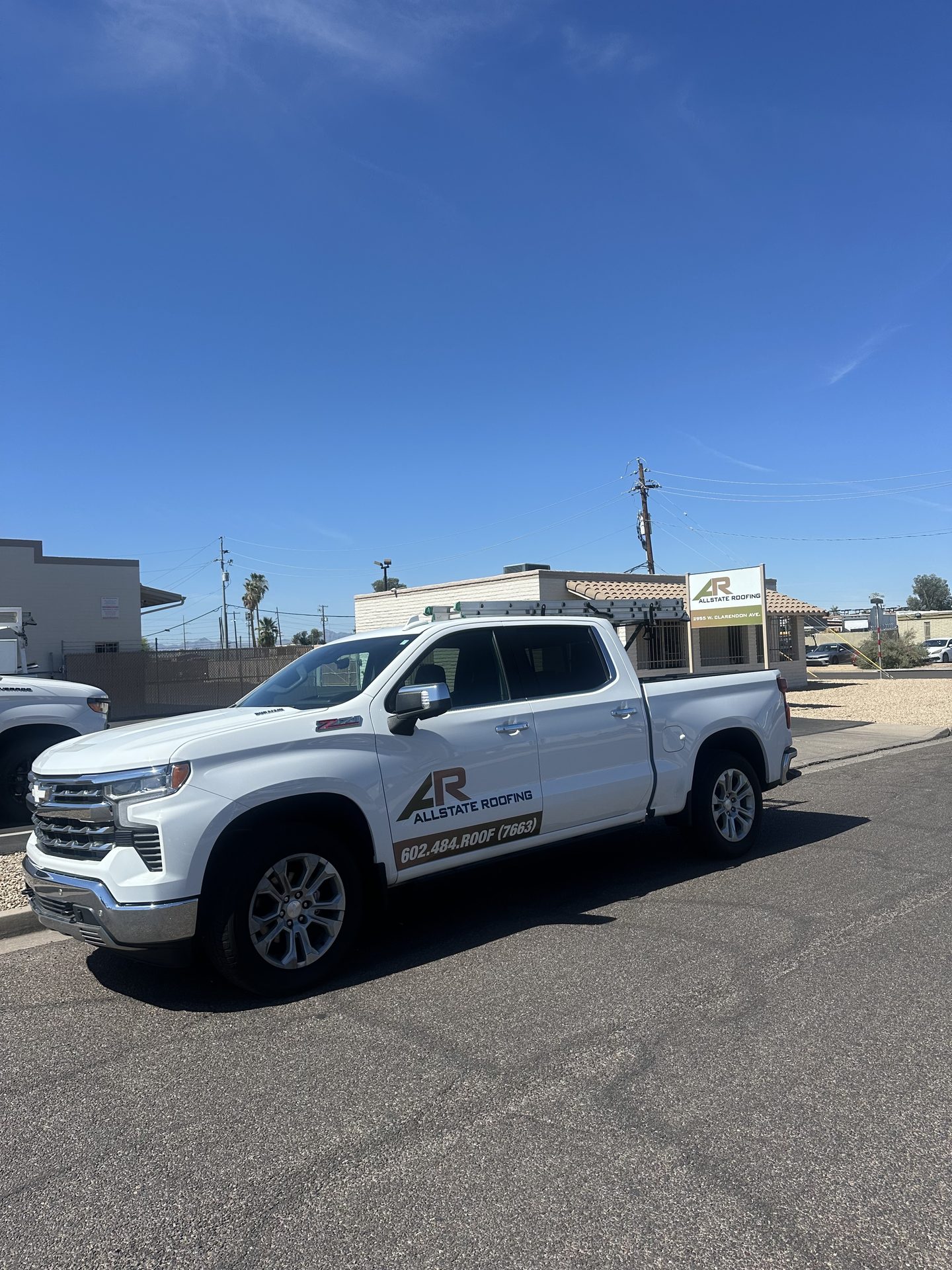 Allstate Roofing branded work truck