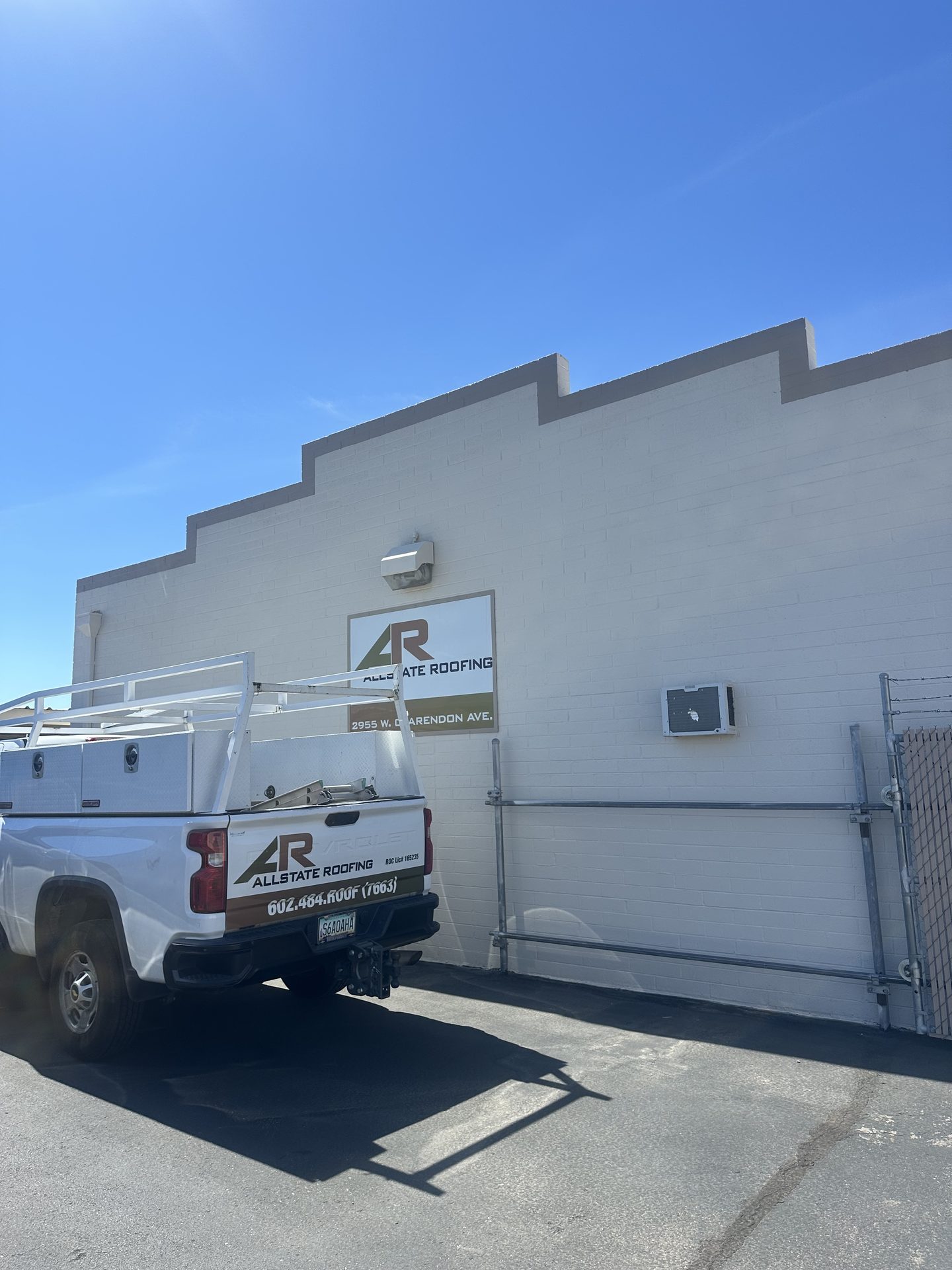 Allstate Roofing service truck at the Phoenix office